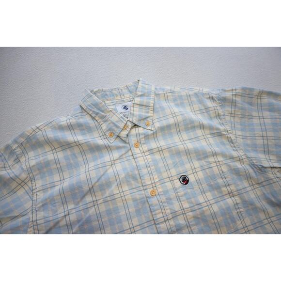 Southern Proper Dress Shirt Plaid Short Sleeve Casual Button Up Mens Size Medium - Picture 5 of 8